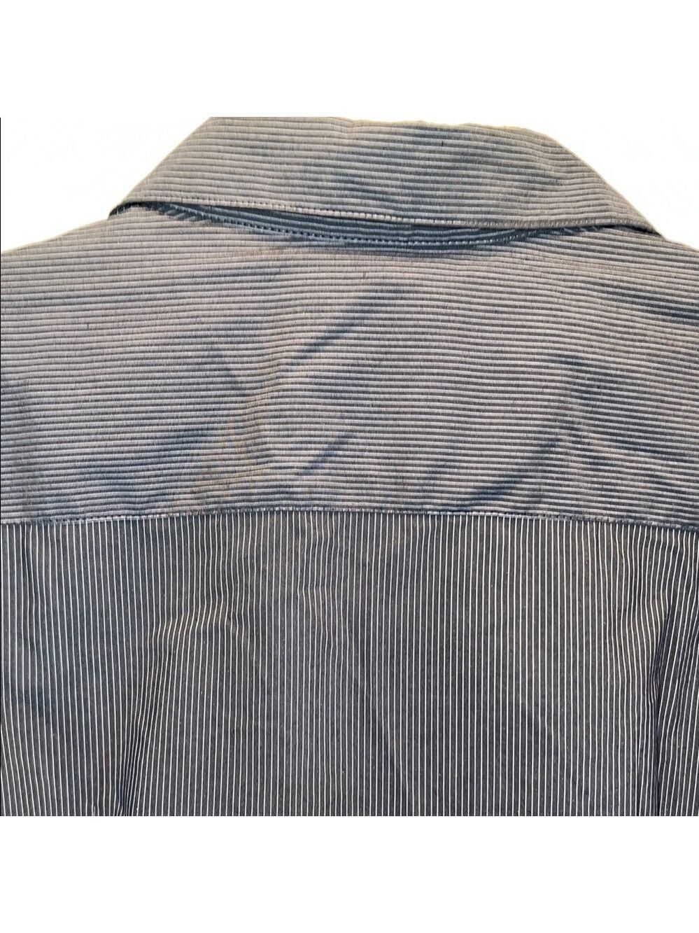 New York & Company Gray and White Striped Blouse - Picture 8 of 11
